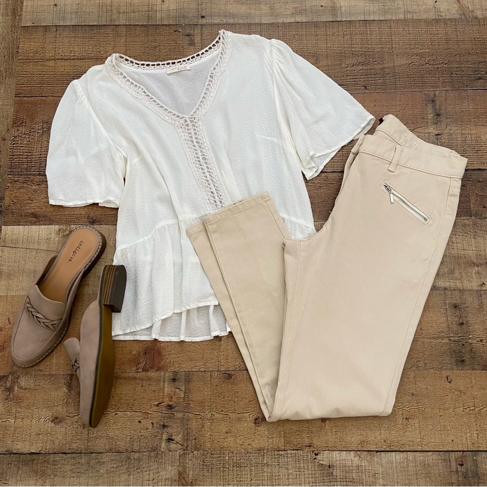 J McLaughlin Baxter Skinny Jeans in Natural Cream